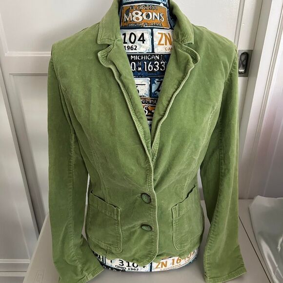 VINTAGE Y2K Faded Glory Women's Green Velvet Blazer Jacket - Picture 3 of 5